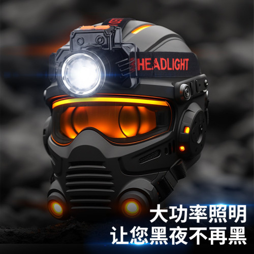 鋁合金相機頭燈白雷射10W頭戴式電筒戶外釣魚強光頭燈T-27