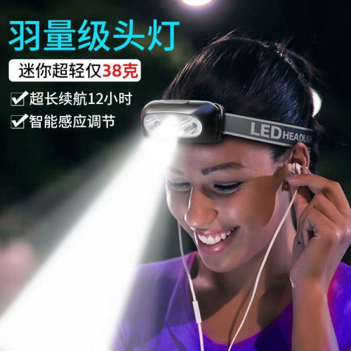 LED頭燈超亮可充電頭戴式強光感應特亮手電筒小型可攜式夜釣魚燈