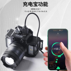 智能頭燈強光手電筒可充電亮頭戴式戶外夜釣燈長續航感應礦燈