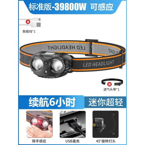 強光超亮夜釣燈頭燈長續航釣魚感應可充電頭戴式戶外登山