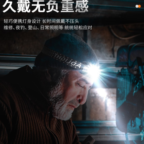 頭燈強光充電超亮頭戴式夜釣魚照明戶外超長續航感應小手電筒