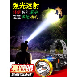 夜釣魚頭燈強光充電超亮頭戴式戶外超長續航手電筒礦燈輕感應