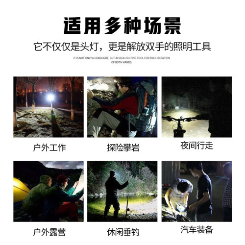 頭燈強光充電超亮頭戴式揮手感應長續航夜釣魚燈下礦燈戶外
