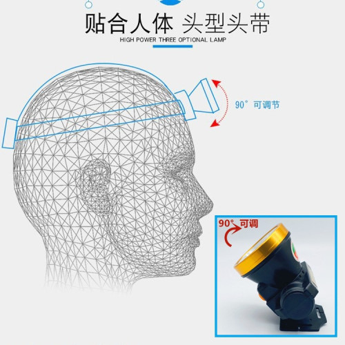 新款 LED強光頭燈充電超亮遠射戶外頭戴式釣魚燈手電筒鋰電小礦燈