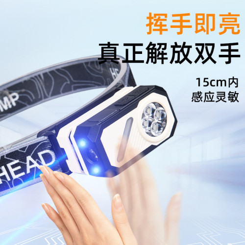 2025新款頭燈強光超亮頭戴式感應夜釣釣魚戶外登山照明燈