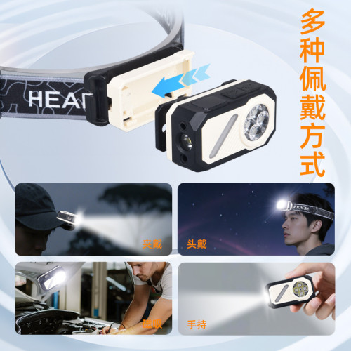 2025新款頭燈強光超亮頭戴式感應夜釣釣魚戶外登山照明燈