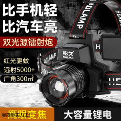 新款大功率頭燈強光超亮夜釣釣魚專用戶外登山頭戴式超長續航