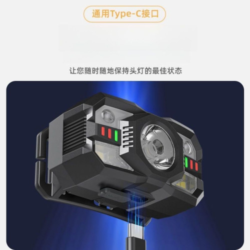 感應頭燈LED強光遠射頭戴式充電戶外可攜式防水超長續航釣魚手電筒