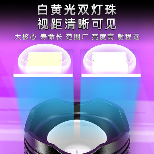 紫光蠍子燈專用頭戴式手電照蠍子超長續航大功率紫光燈雙光燈
