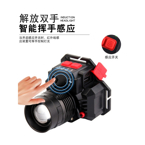 高亮LED感應頭燈充電強光戶外照明燈釣魚燈頭戴式夜釣燈