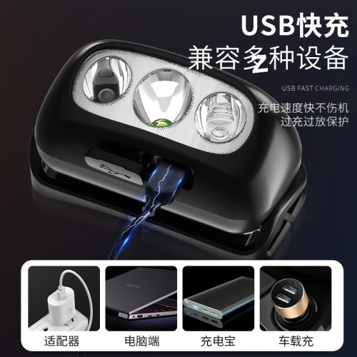 頭燈超亮長續航充電頭戴式強光感應手電筒led夜釣魚電燈續航鋰電