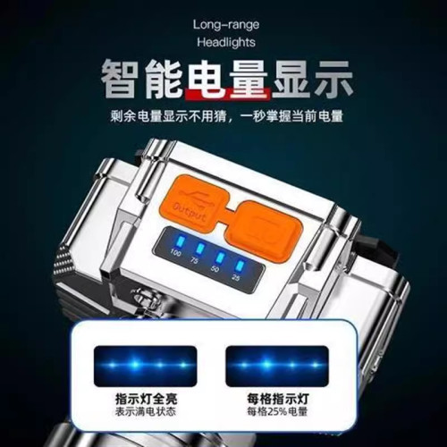 頭燈超亮頭戴式強光頭燈手電筒戶外家用遠射充電夜釣魚礦燈