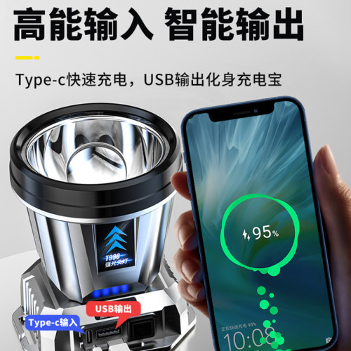 頭燈強光充電超亮釣魚戶外充電器趕海超長續航頭戴式礦燈夜釣黃光
