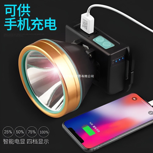 夜釣魚頭燈強光充電超亮頭戴式超長續航手電筒礦燈輕小號專用
