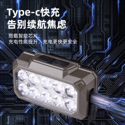 新款多燈珠戶外頭戴式釣魚頭燈USB充電釣魚遠射強光頭燈