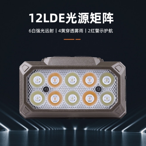新款多燈珠戶外頭戴式釣魚頭燈USB充電釣魚遠射強光頭燈