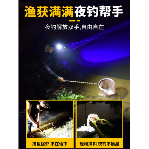 led頭燈頭戴式強光充電戶外夜釣魚超亮輕小號超長續航照明手電筒