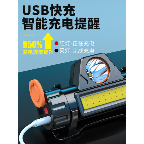 led頭燈頭戴式強光充電戶外夜釣魚超亮輕小號超長續航照明手電筒