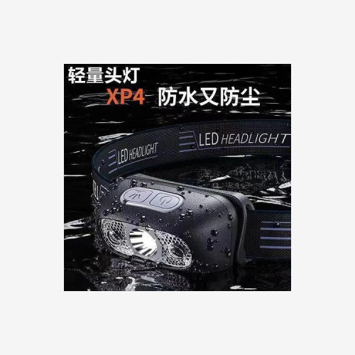 頭燈超亮可充電頭戴式強光感應特亮手電筒小型可攜式夜釣魚燈