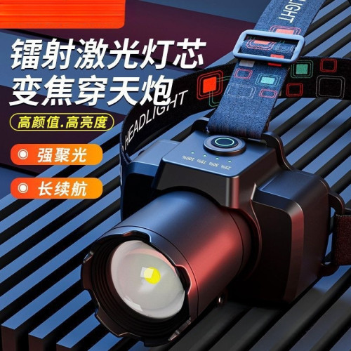 浦爾曼頭燈LED強光超亮充電頭戴式礦燈可變焦釣魚手電筒戶外遠射