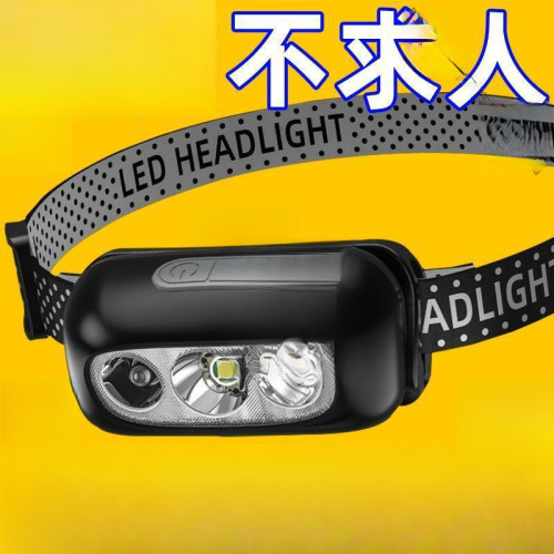 頭燈超亮可充電頭戴式強光感應特亮手電筒小型可攜式夜釣魚燈