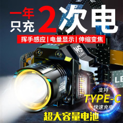 感應頭燈強光充電超亮夜釣魚燈頭戴式照明燈電筒戶外2025新款礦燈