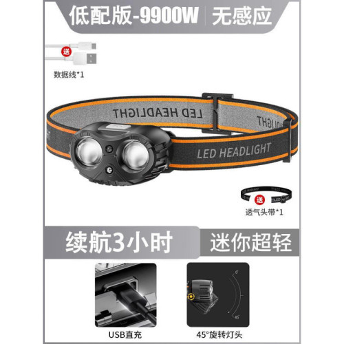 強光超亮夜釣燈頭燈長續航釣魚感應可充電頭戴式戶外登山