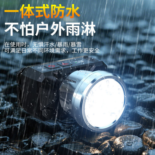 戶外頭燈強光充電頭戴式照明礦燈超長續航八檔感應頭燈帶電顯夜騎