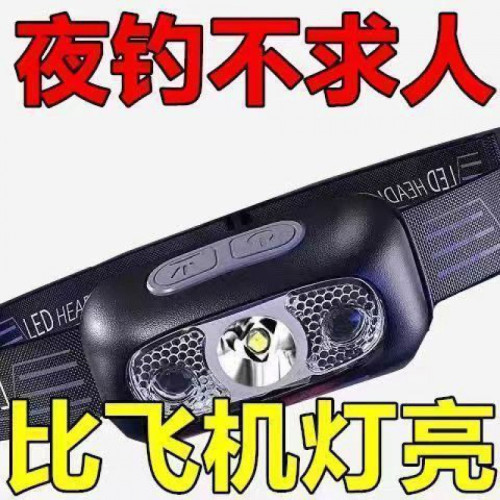 LED頭燈超亮可充電頭戴式強光感應特亮手電筒小型可攜式夜釣魚燈