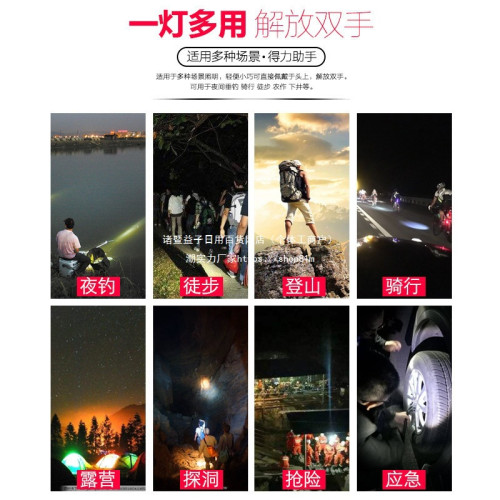 頭燈強光充電超亮頭戴式手電筒探照燈大功率照明戶外頭頂釣魚防水