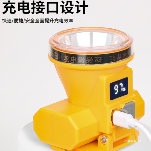 頭燈強光超亮LED超長續航頭戴式戶外釣魚夜釣雙鋰電手電礦燈