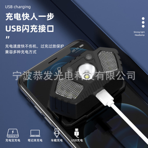 輕量型迷你頭戴燈小巧可攜式LED感應頭燈戶外夜釣魚燈礦燈
