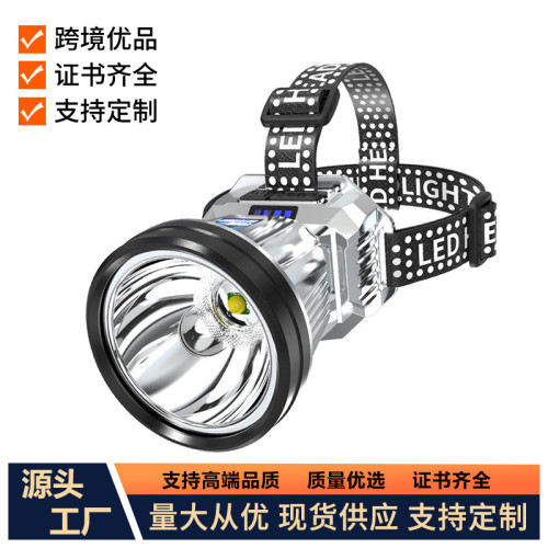 強光長續航LED頭燈戶外頭戴式充電夜釣礦燈應急探照電筒戶外夜釣