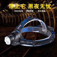 多功能伸縮變焦頭燈戶外高亮防水頭戴式強光騎行手電工作燈照明燈