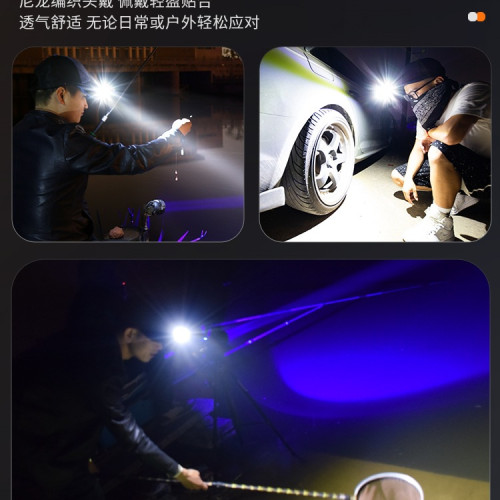 頭燈頭戴式超亮可充電強光感應手電筒小型夜釣魚續航登山照明迷你