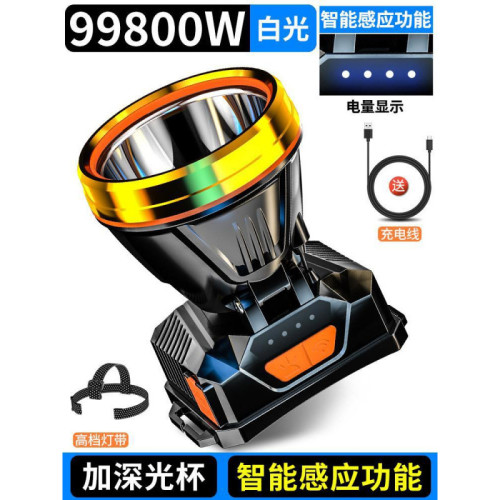 頭燈新款強光超亮礦燈夜釣魚戶外登山頭戴式照明燈工地手電筒