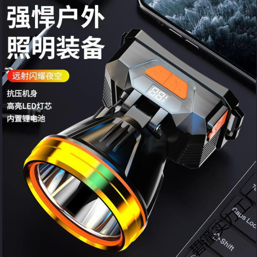 頭燈新款強光超亮礦燈夜釣魚戶外登山頭戴式照明燈工地手電筒