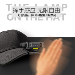 感應帽夾燈釣魚專用頭燈超亮戶外強光充電釣魚夜釣超長續航頭戴式