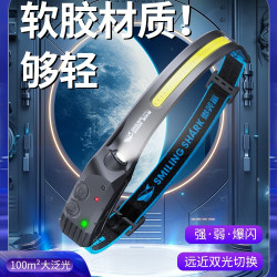 2025新款強光頭燈強光超亮充電頭戴式戶外感應工作泛光照明燈