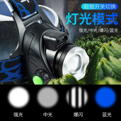 led頭燈強光可充電防水超亮遠射手電筒頭戴式感應釣魚燈夜釣礦燈