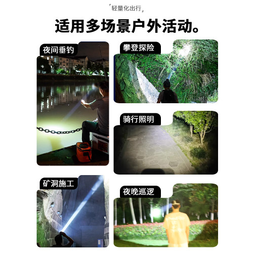 頭燈超長續航強光鋰電頭戴式充電感應礦燈戶外強光led燈