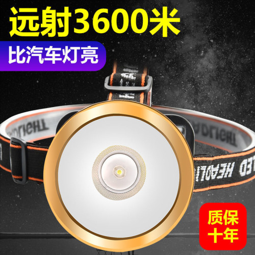 頭燈藍光新款釣魚燈LED夜釣燈大容量強光超亮可充電帶感應頭戴式