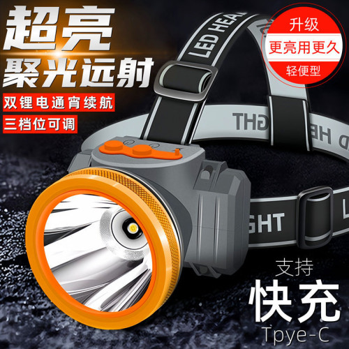 超亮led頭燈強光遠射可充電頭戴式夜釣魚礦燈防水超長續航手電筒