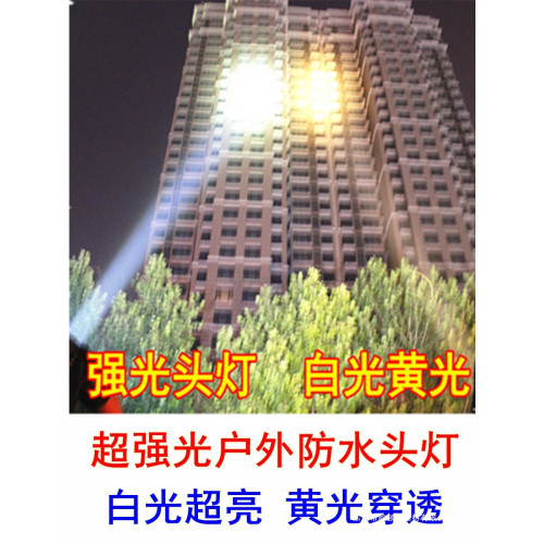 潛水頭燈專業水下抓魚強光LED超亮防水燈頭戴式趕海手電筒白黃光