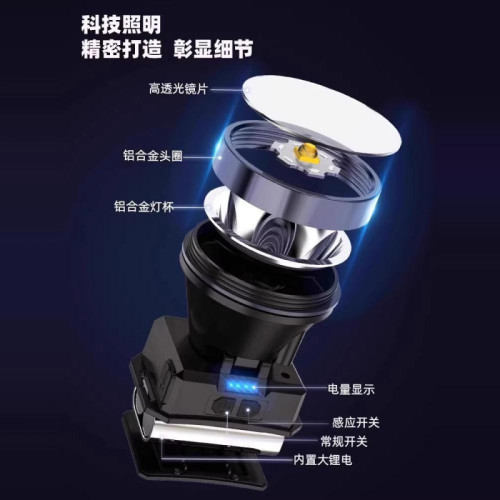 頭燈強光充電超亮頭戴式照明燈超長續航夜釣魚遠射戶外手電筒