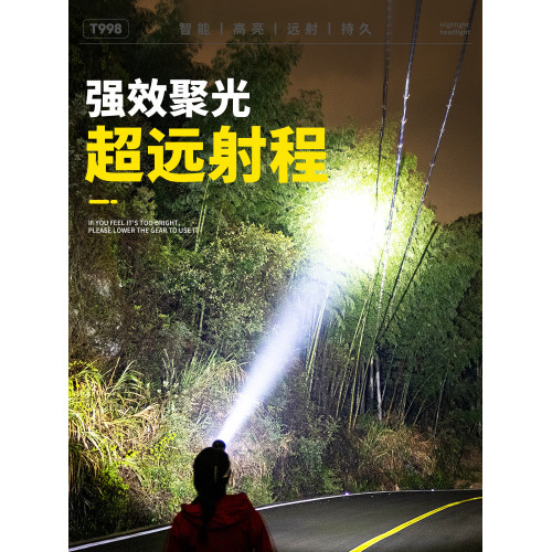 頭燈頭戴式強光充電超亮釣魚超長續航鋰電手電筒礦燈感應夜釣