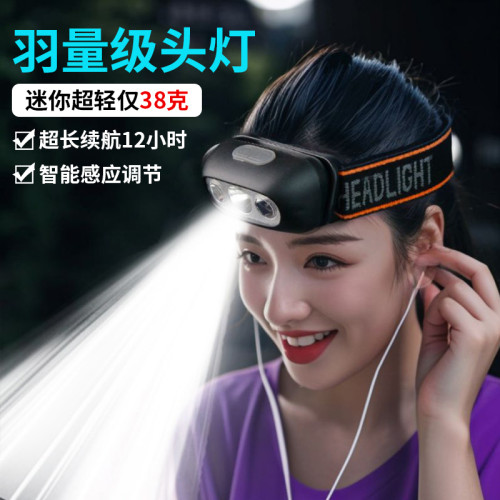 LED頭燈超亮可充電頭戴式強光感應特亮手電筒小型可攜式夜釣魚燈