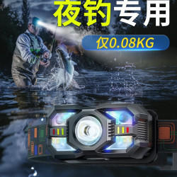 頭燈強光充電式超亮小型頭戴式手電筒感應夜釣魚戶外夜跑登山