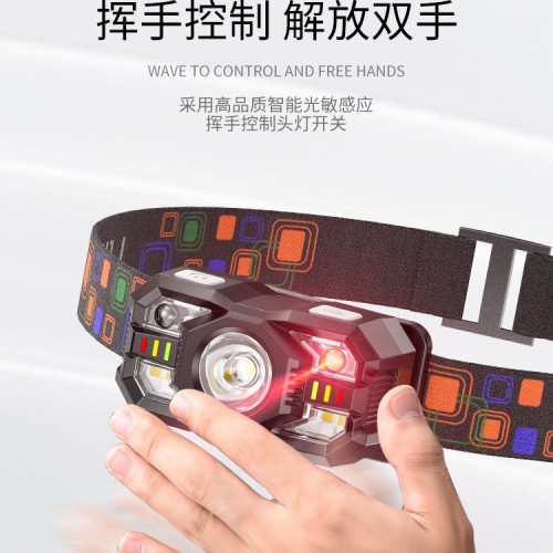 頭燈強光充電式超亮小型頭戴式手電筒感應夜釣魚戶外夜跑登山