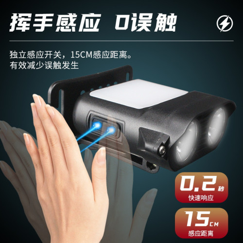 頭燈強光充電超亮小手電筒戶外感應夜釣魚燈超長續航礦燈